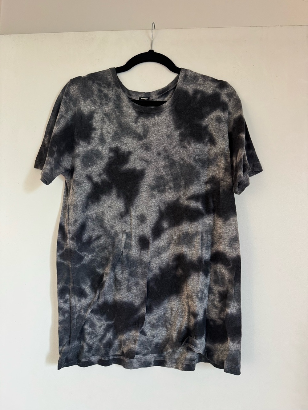 Designer Tie-Dye Black & Gray Crewneck T-Shirt